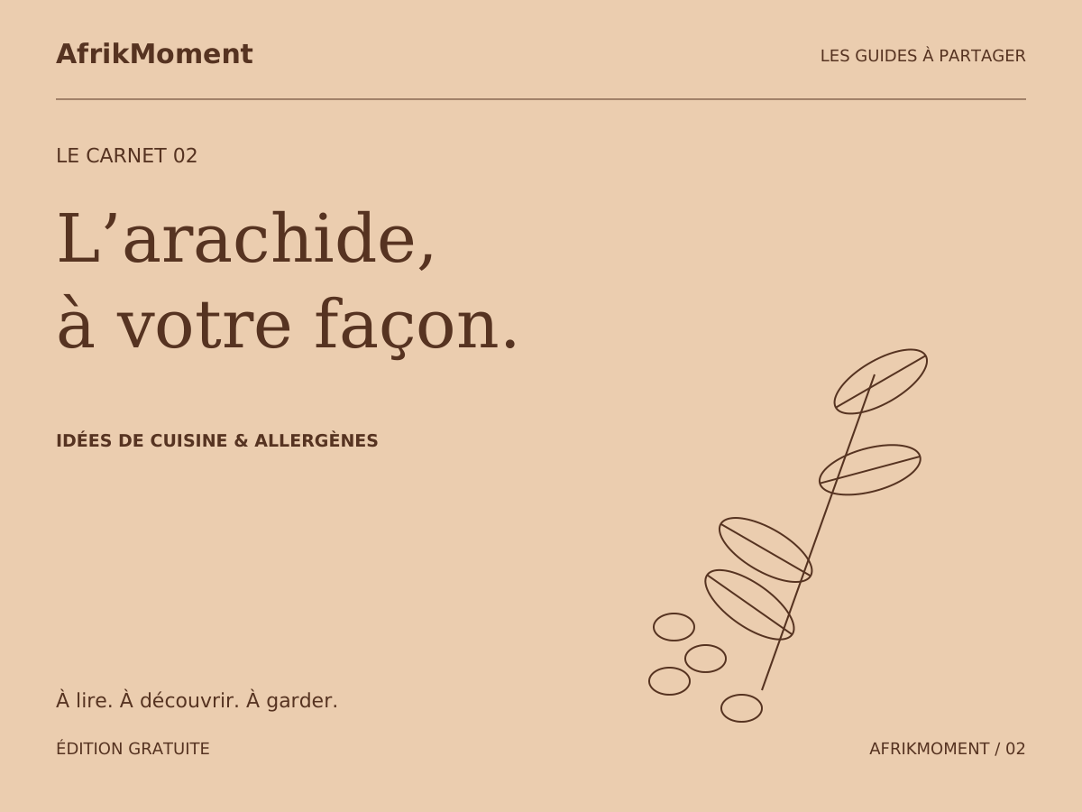 Couverture graphique du guide AfrikMoment : La pâte d’arachide en cuisine