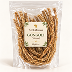 Visuel illustratif du Gongoli (vétiver) AfrikMoment en sachet transparent de 10 pièces.